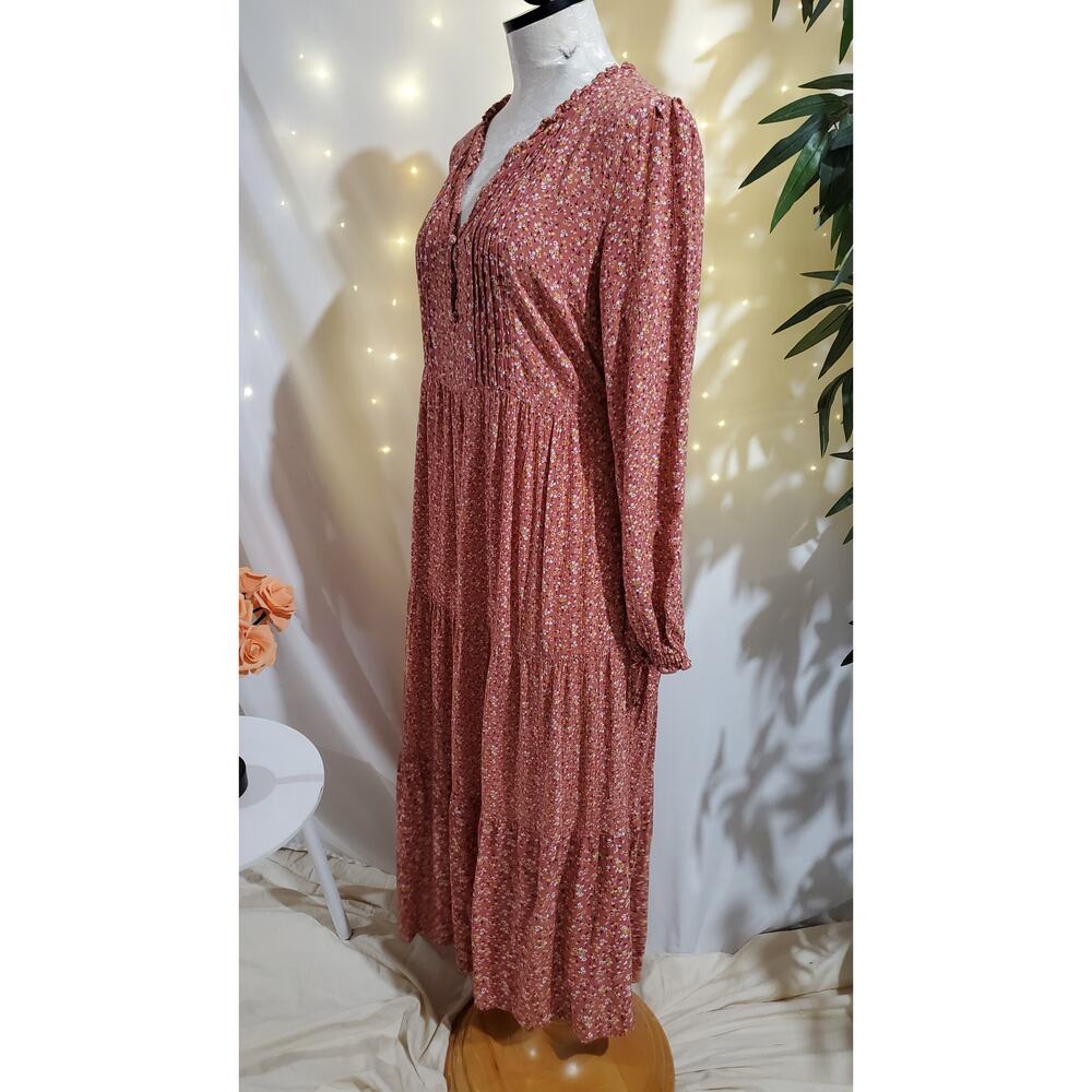 FatFace Maye Sunshine Ditsy Tiered Prairie Maxi Dress Womens Size 4 Cottage Pink - Picture 4 of 14